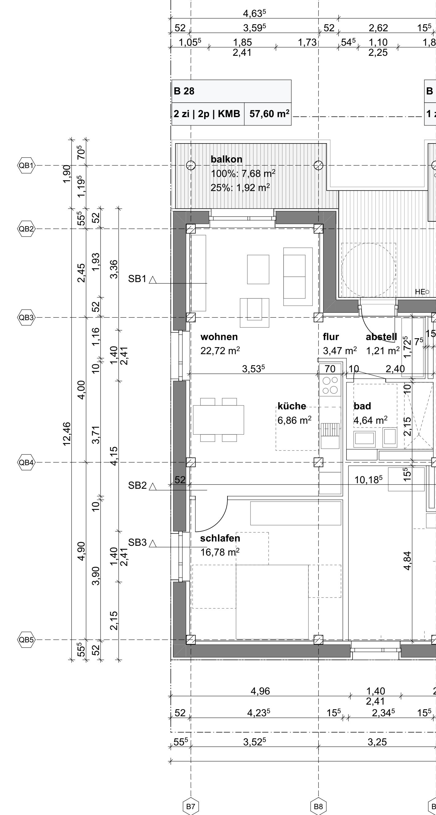 Grundriss Wohnung B28